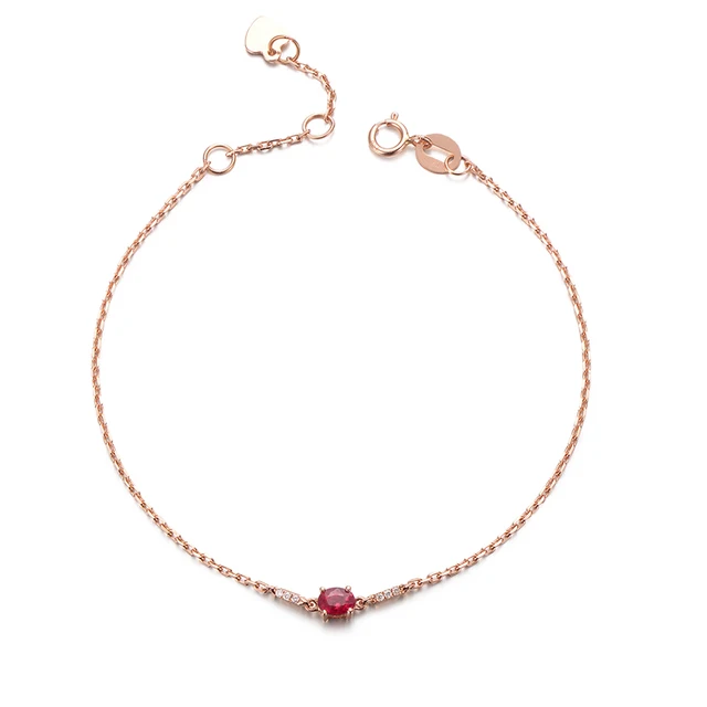 Aliexpress Robira Vintage Designer Natural Ruby Bracelets Robira Vintage Designer Natural Ruby Bracelets 18k Rose Gold Simple Charm Link Chain Diamond