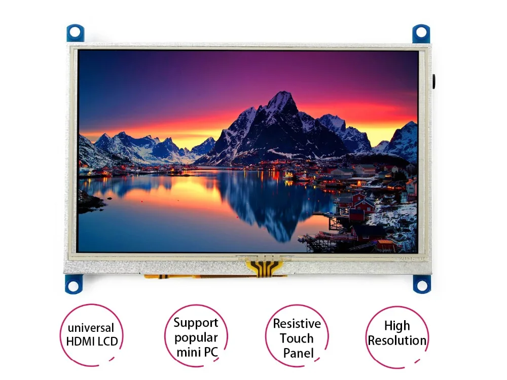 Waveshare 5 дюймов HDMI LCD (G) Монитор резистивный сенсорный экран 800X480 Высокое Разрешение