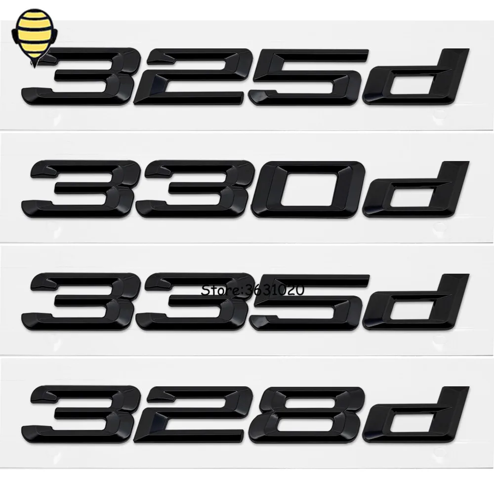 Best Black Car Styling Auto 3D Letter Number Trunk Lid Rear Sticker Emblem Decal Badge for BMW 3 Series 325d 328d 330d 335d E30 F10