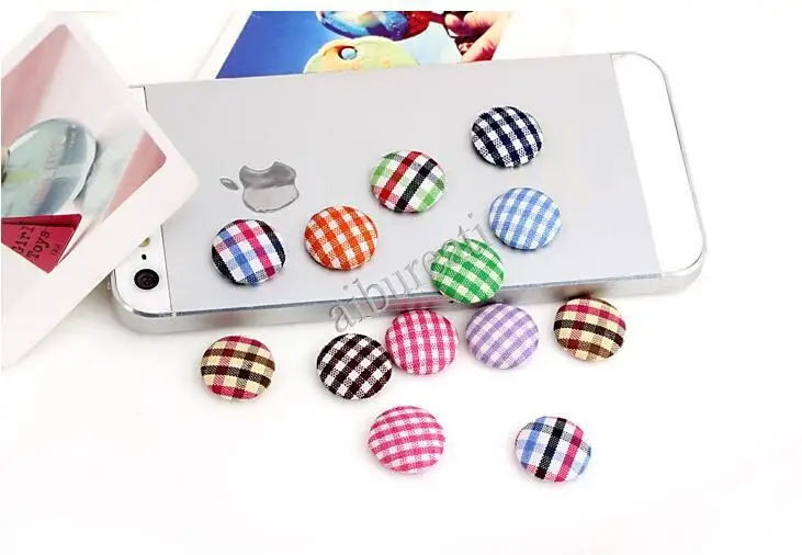 

Mixed Color Handmade Flat Cloth Plaid Button Hair Accessory