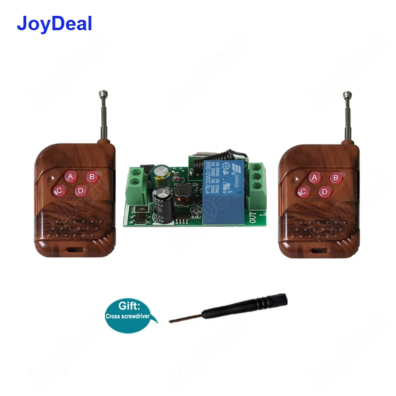 

433 Mhz Wireless RF Remote Transmitter and AC 110V 220V 1 Ch Remote Control Switch Receiver For Floor Hall Bedroom Led Light DIY