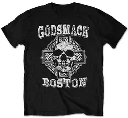 Godsmack 'Boston Skull' Футболка-новые и официальные крутые топы с круглым вырезом мужские модные футболки с круглым воротником