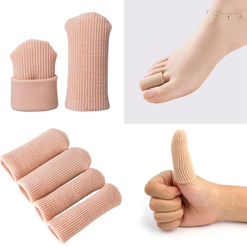 

Toe Separators Fabric Gel Tube Ribbed Bandage Finger and Toe Protector Hand Foot Pain Relief Cover for Feet Can Cilp Length 1pc