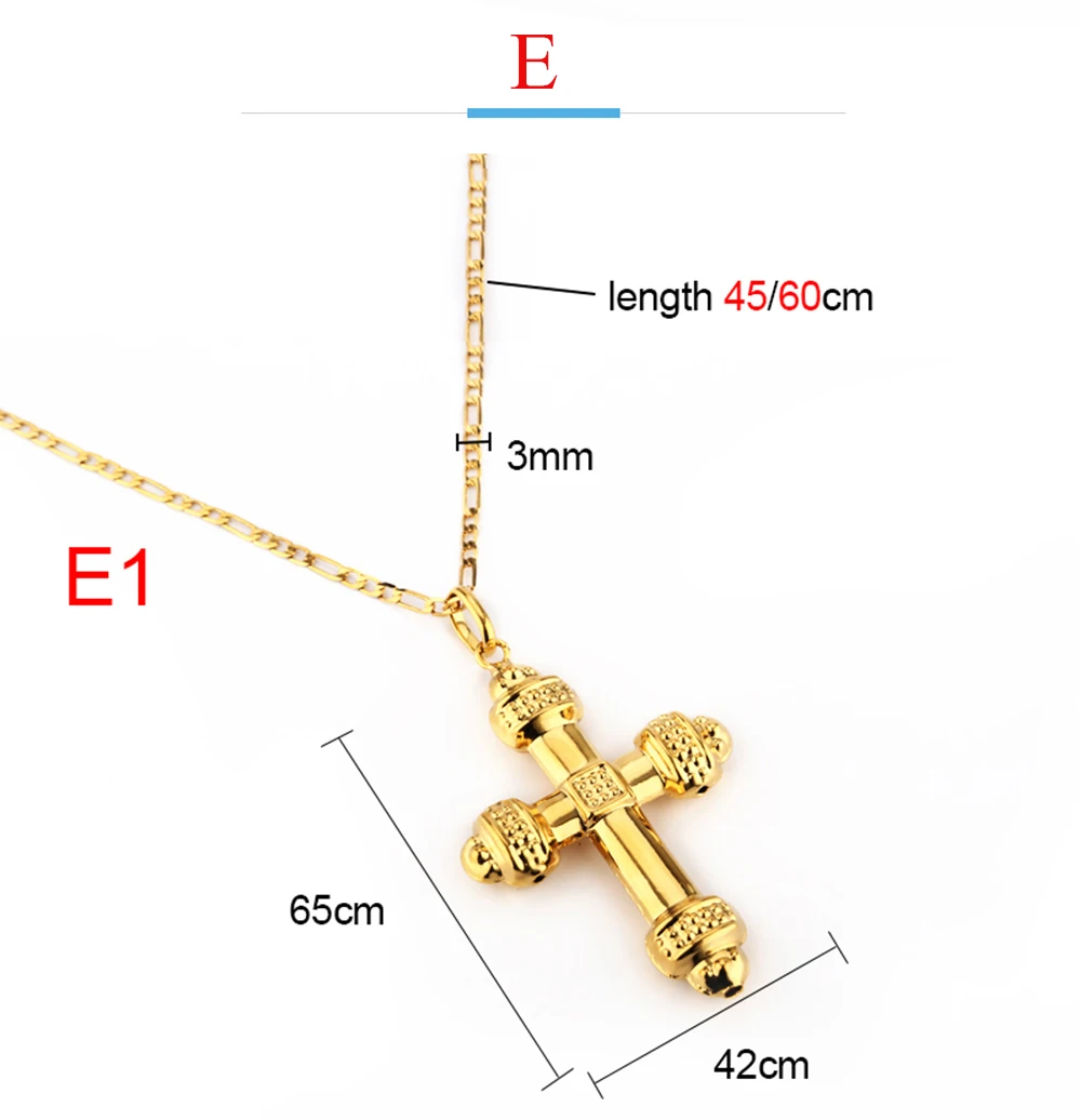 JIN HUI новые модные ювелирные изделия золотого цвета распятие еврейский религиозный крест ожерелья Подвеска для женщин/мужчин христианская длина 45 см