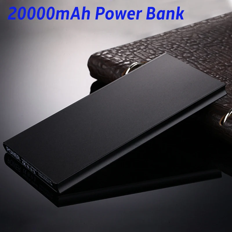 

20000mAh Portable Ultra Thin Powerbank External Battery LED Light Power Bank Fast Phone Charger Double USB Phone Powerbank