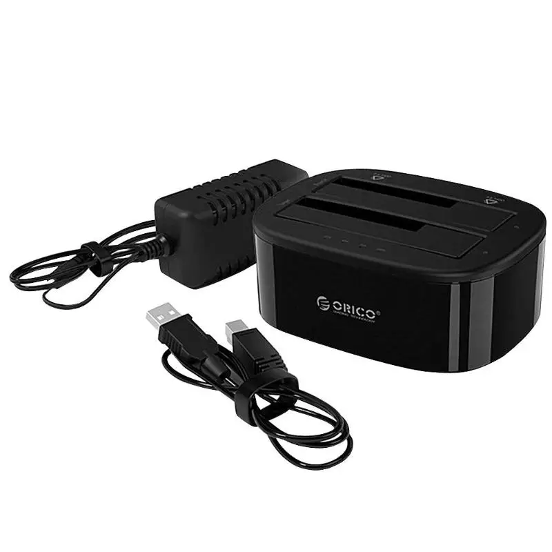 

ORICO 2.5 3.5 inch Hard Drive Docking Station USB3.0 1 to 1 Clone Dual-bay HDD and SSD Hard Drive Dock -Black (6228US3-C)