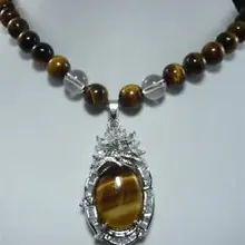 925 серебро 8 мм натуральный тигровый глаз драгоценный камень бусы ожерелье Chatoyant Белый Серебряный Кристалл женщин