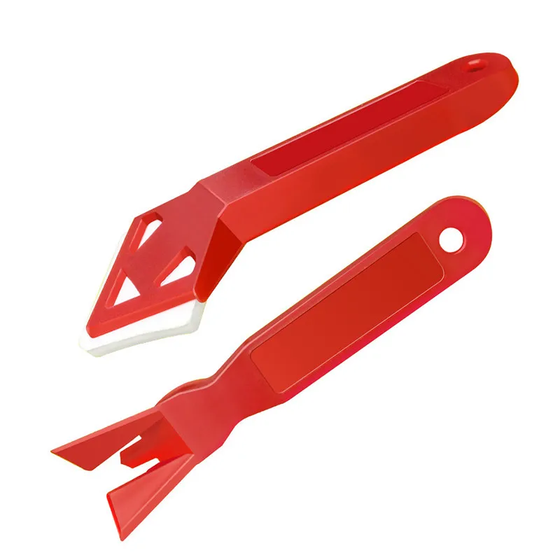 2Pcs Red Caulking Tool Kit Corner Joint Sealant Silicone Grout Glass