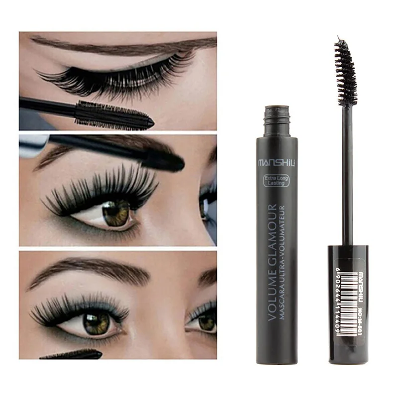 Women Black 3D Fiber Mascara Volome Curl Thick Waterproof Eyelashes Extension Brand Makeup Maquillage CU5