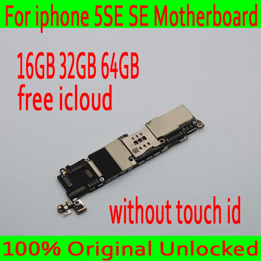 

For iphone SE Motherboard without Touch ID,100% Original unlocked for iphone 5SE SE Logic board Free iCloud, with IOS System