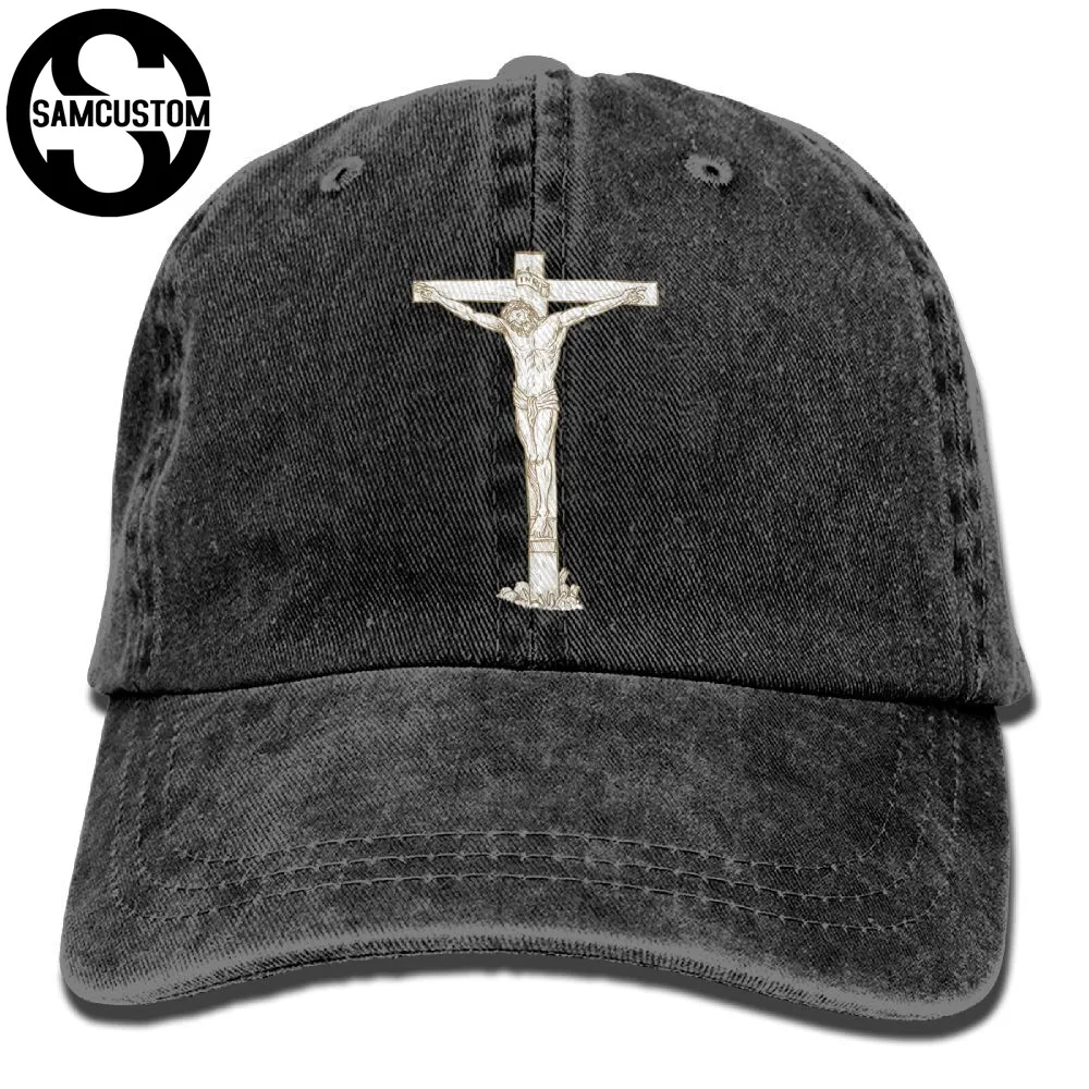 SAMCUSTOM Jesus Good Friday 3D Creative personality Washed Denim Hats Autumn Summer Men Women Golf Sunblock Hockey Caps SAMCUSTOM Jesus Good Friday 3D Creative personality Washed Denim Hats Autumn Summer Men Women Golf Sunblock Hockey Caps