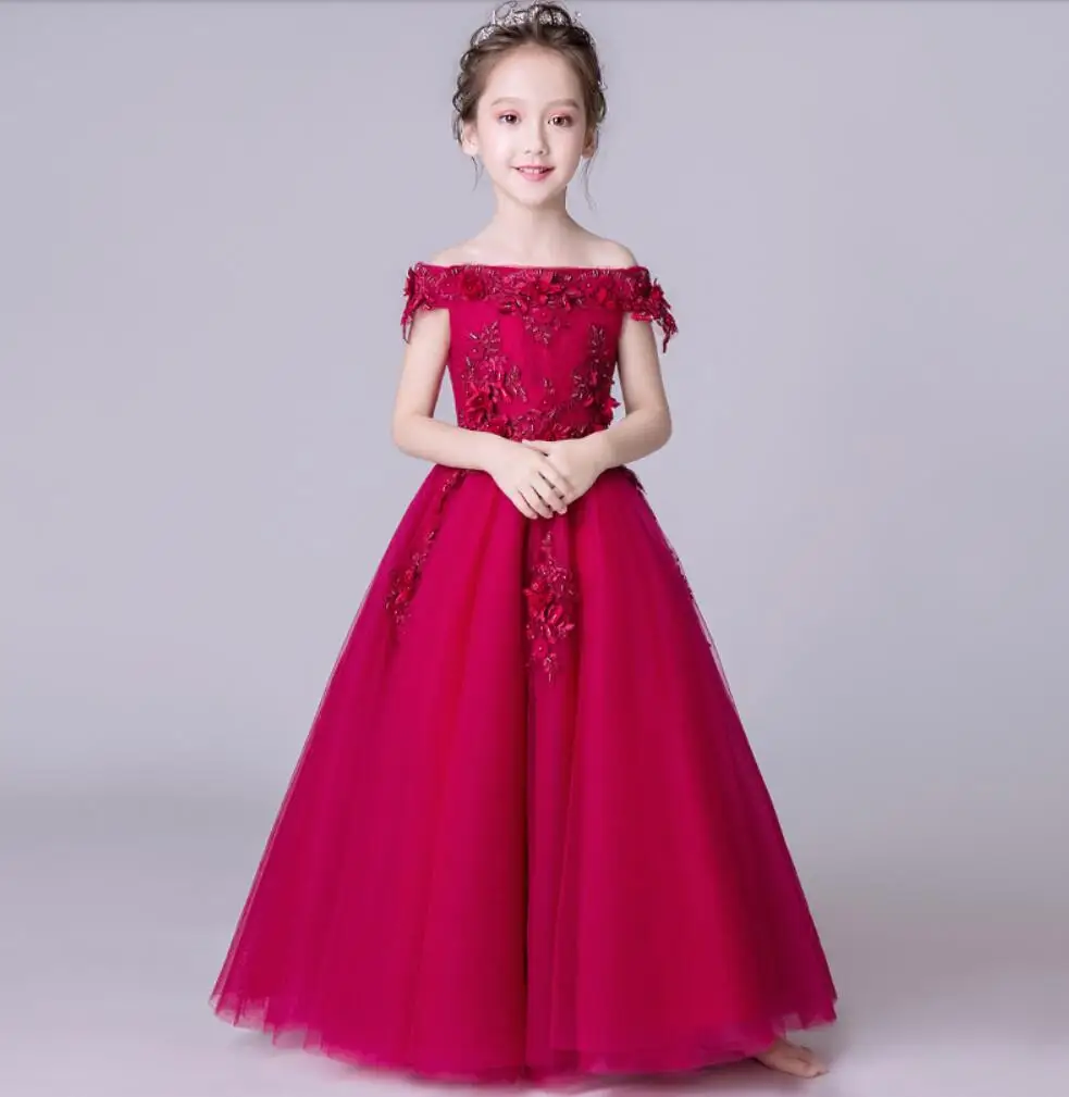 Glizt/цветочный Платье в цветочек для девочек для свадьбы без бретелек для девочек формальное платье для дня рождения Длинные платье принцессы первого причастия