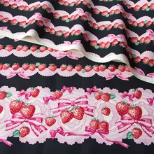 Полметра японская оксфордская хлопковая ткань DIY Лоскутная стеганая ткань для шитья клубника B