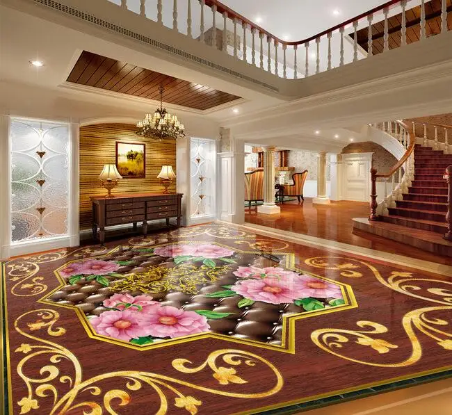 3 d pvc flooring custom 3d bathroom flooring Soft package wood parquet restoring ancient ways paintings 3d murals wallpaper