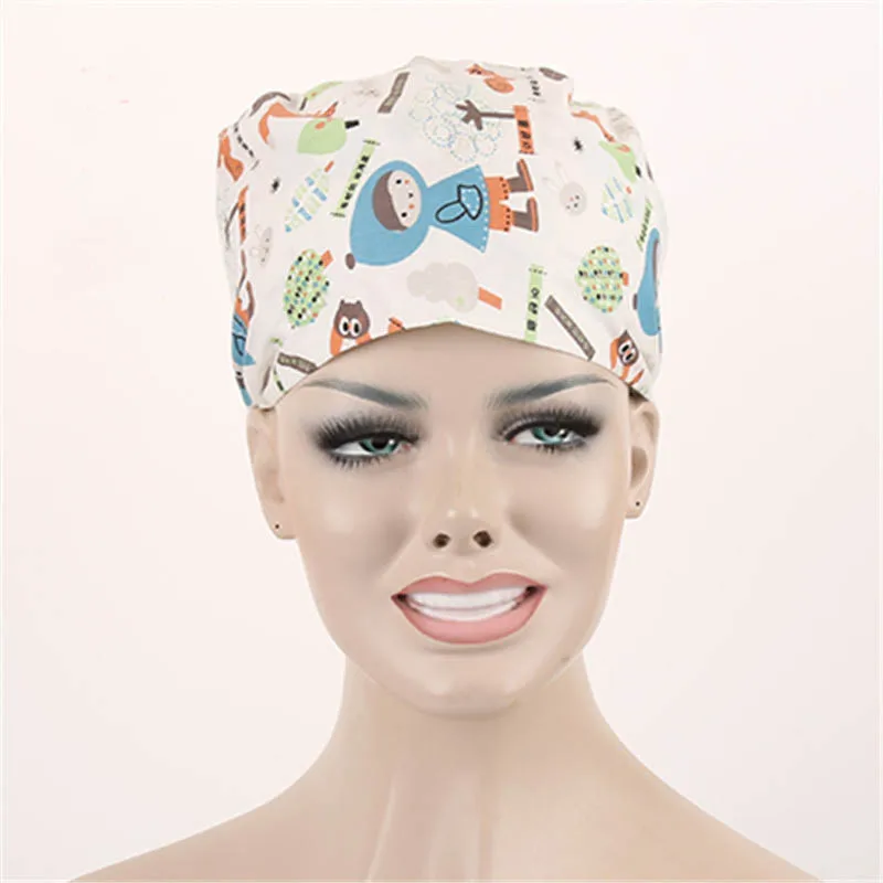 Cotton Print Surgical Cap Doctors and Nurses Medical Cap Hospital