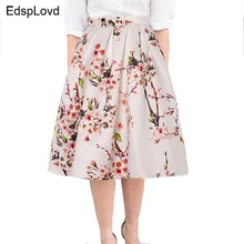 EdspLovd юбка с принтом вишни осень зима бальное платье юбка наивысшего качества винтажная шифоновая юбка с цветочным принтом ALS12N