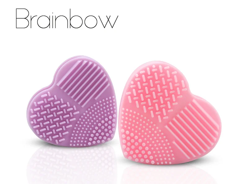 Brainbow 1 шт. в форме сердца, силиконовая Кисть для макияжа, щетка для мытья, мягкая перчатка, скребок, доска для косметики, инструменты для очистки макияжа