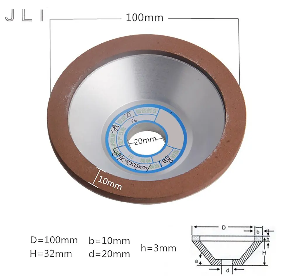 JLI алмазный шлифовальный круг 100 мм 150/180/240/320 режущее зерно пильное лезвие Диск в форме чашки шлифовальные круги роторные абразивные инструменты