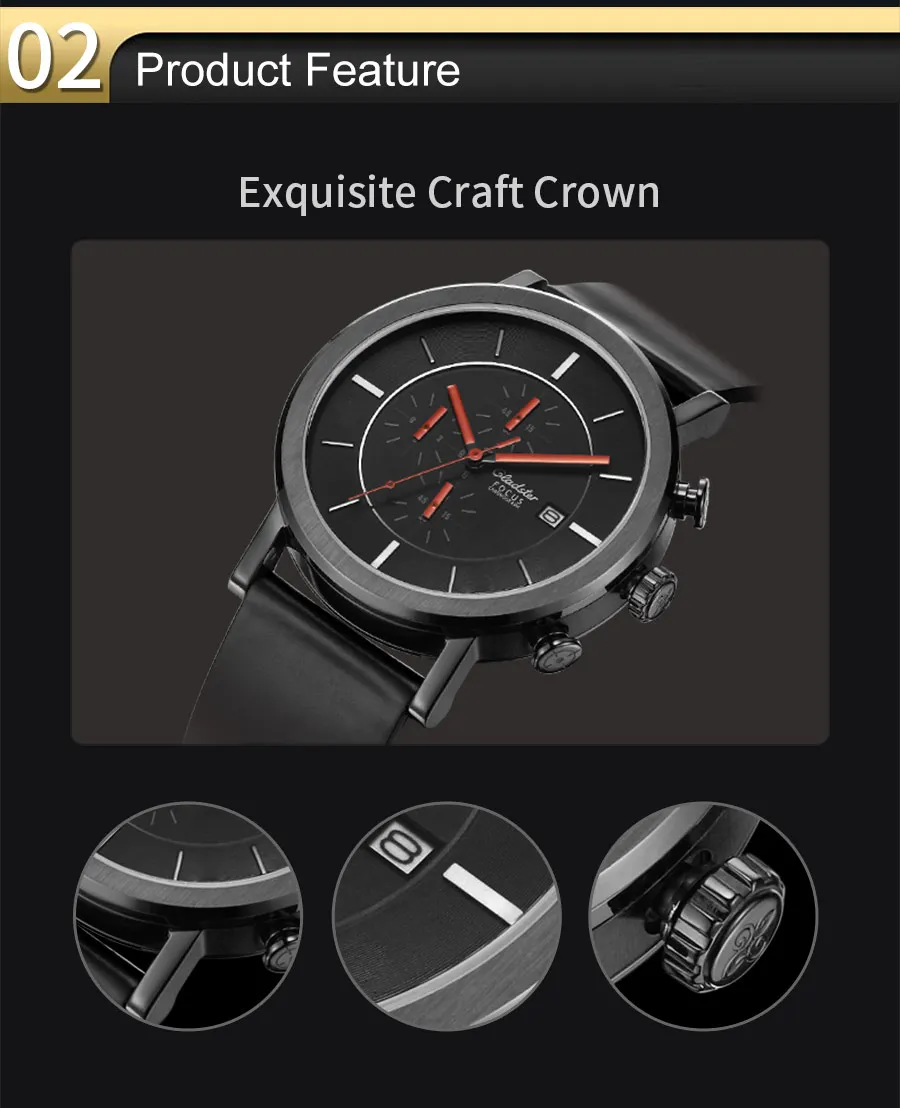 Модные спортивные часы Gladster с сапфировым кристаллом, японские часы Miyota OS11 с хронографом