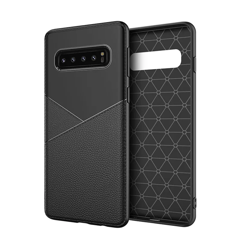 

Silicone Case For Samsung A7 A9 2018 A50 A40 A30 A10 M30 M20 A2 CORE Leather Pattern Cover For Samsung S10 S10E A6 J4 J6 J8 Case