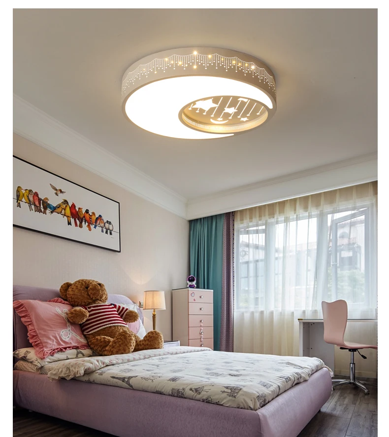 Современный светодиодный потолочный светильник для детской комнаты, Креативный светодиодный потолочный светильник с изображением животных из мультфильмов для мальчиков и девочек, мультяшный светильник для детской спальни