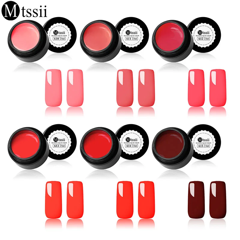 

Mtssii 5ML Red Series Nail Gel Polish Shimmer Soak Off Nail Art Vernis Long Lasting Gel Varnishes Manicure Nail Polish
