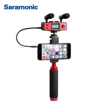 

Saramonic SmartMixer Smartphone Video Film microphone Handheld Recording Stereo Microphone Rig for iPhone Samsung Huawei Android