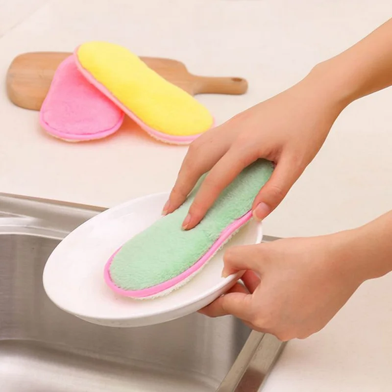 

Multifunction Double Sided Scouring Pads Scrubbing Sponges Scourer Dish Brush Kitchen Cleaning Tools