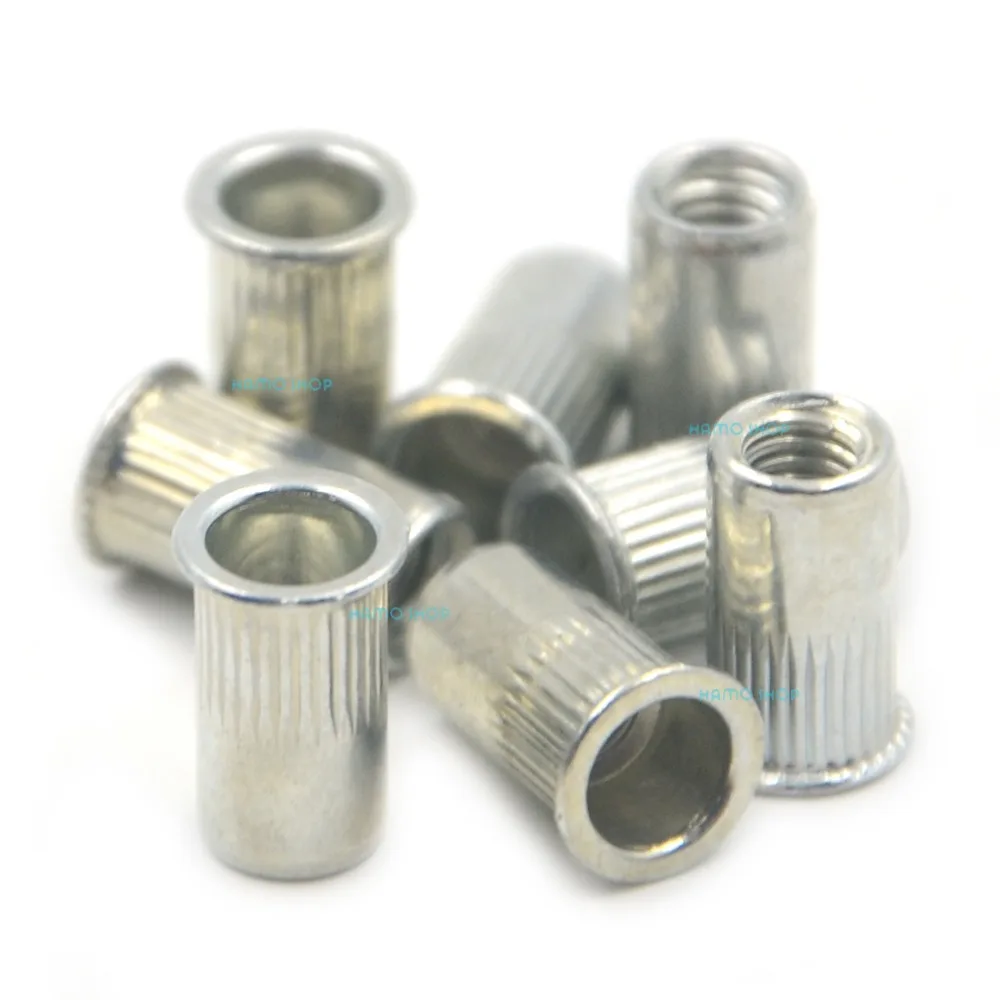 

50pcs M4 Rivet Nut Normal Head Nutserts Blind Insert Rivnut Steel Threaded Multi