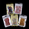 100pcs Gold Silver Plastic Non-woven  7.5*11cm Fabric  Zip Lock Self-Sealing Bag USB Cable Jewelry Packaging Storage Pouches 1