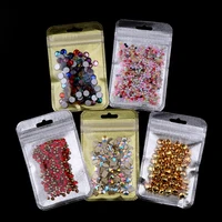 100pcs Gold Silver Plastic Non-woven  7.5*11cm Fabric  Zip Lock Self-Sealing Bag USB Cable Jewelry Packaging Storage Pouches 1