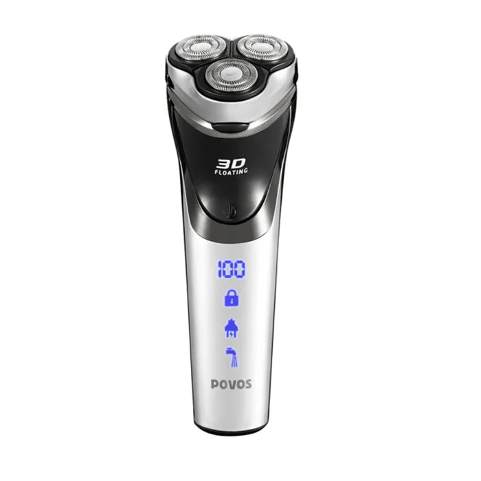 

POVOS PW826 Waterproof USB Rechargeable Electric Shaver 3D Floating Triple Blade Electric Razor Face Care Shaving Machine Z20