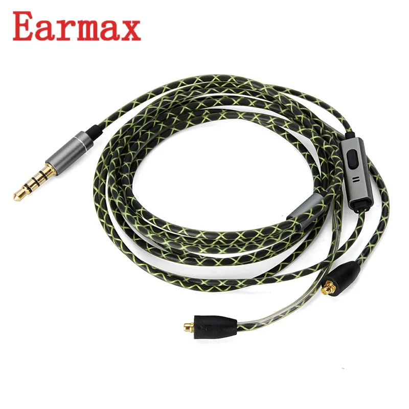 Earmax 3 5 мм к MMCX кабель наушников 6N из бескислородной меди с микрофоном обновления