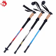 Три карбоновые вставки волокно альпенштоками EVA ручка нейлоновый браслет хорошая прочность открытый восхождение, кэмпинг походы полюсов