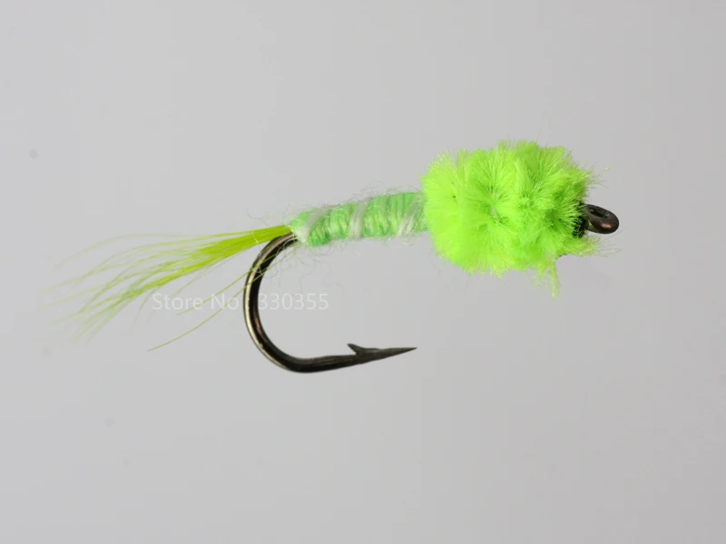 100Pcs WD40 Flies Green Nymphs Fly Fishing Luresin