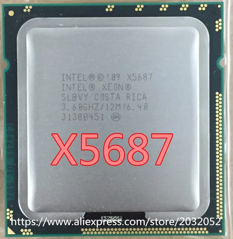 Процессор Intel Xeon X5687(3,6 ГГц/12 МБ/4 ядра/разъем 1366/6. 4 GT/s QPI) серверный процессор