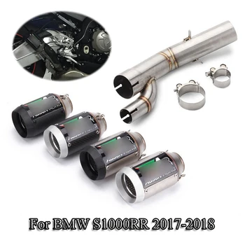 

2017 2018 Slip On For BMW S1000RR Motorcycle Exhaust System Modified Middle Link Pipe With Tail Exhaust Muffler Pipe Tube Escape