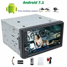 Android 7.1 trip computer Car radio Stereo in dash 8-core Head Unit 2din 7” Support Wifi OBD wifi USB/SD+wireless backup camera