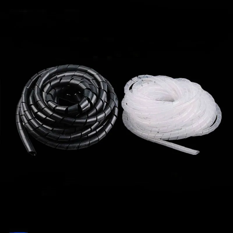

Black Clear White Wire Cable Tidy Organizer Management Spiral Wrapping bands Protector Diameter 4 6 8 10 12mm