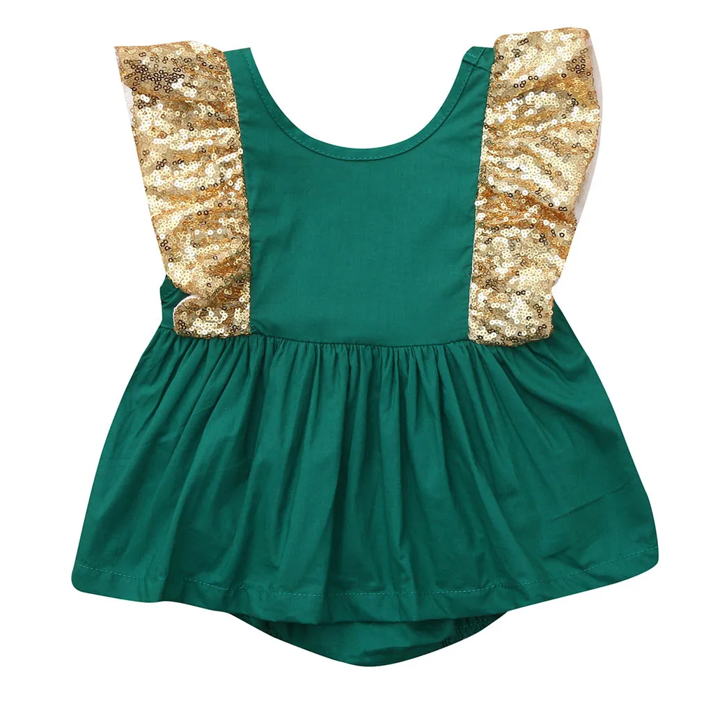 Vestido infantil/летнее платье для маленьких девочек бант с пайетками комбинезон