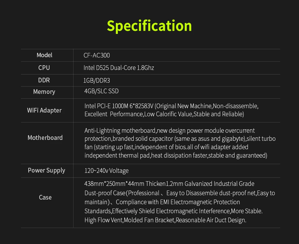 Comfast CF-AC300 6 портов Gigabit AC Wifi основной шлюз баланс нагрузки QoS сервер PPPoE мульти Wan LAN Wi fi проект контроллер для AP