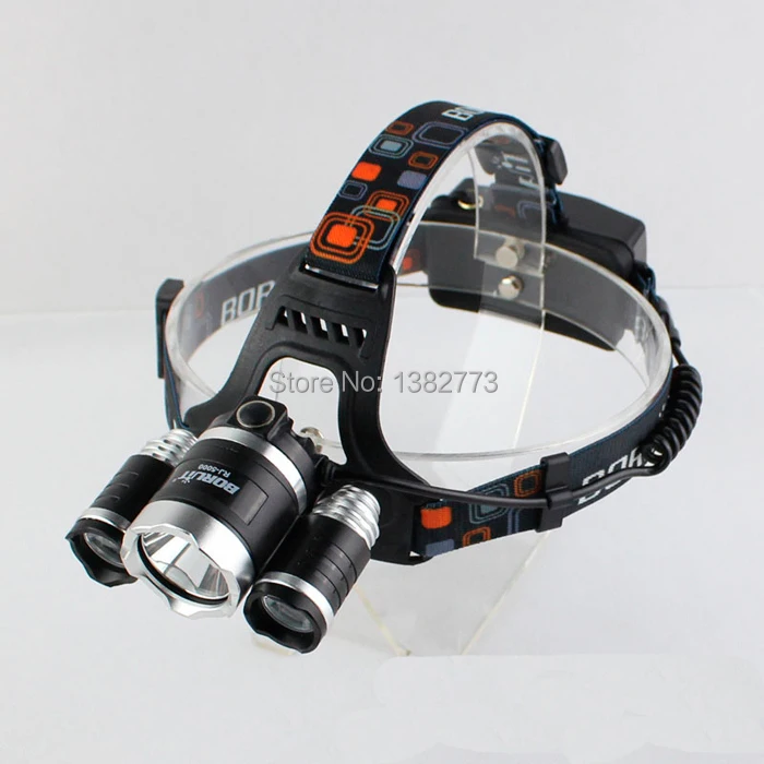 

BORUiT RJ-5000 3L2 Headlight 3xCREE XM-L2 5000 Lumens 4 Mode Hiking Camping Hunting LED Headlamp With AC Charger