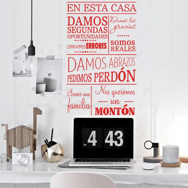 Art-New-Design-house-decor-Vinyl-Spanish-Home-rules-words-Wall-Decals-removable-room-decoration-family (1)