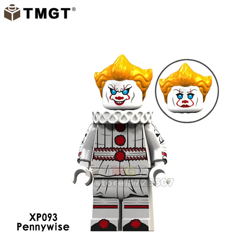 Блоки фильм ужасов это Pennywise Хэллоуин Джокер клоун Джейсон Voorhees кожаное лицо Заводной Строительный Блок игрушка для детей - Цвет: Абрикосовый