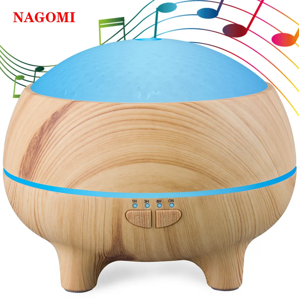 

300ML Electronic Music Ultrasonic Air Humidifier Bluetooth Speaker Aromatherapy Essential Oil Diffuser For Home With Night Light