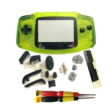 Горячий прозрачный желтый цвет полный комплект чехол черные кнопки оболочки заменить для GameBoyAdvance корпус с ограниченными экранами Mars Bros объектив