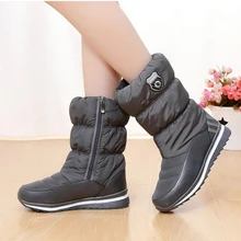 Women Boots 2017 New Arrivals Platform Snow Boots Zipper Waterproof Thick Plush Warm Women Winter Shoes for -35 degrees