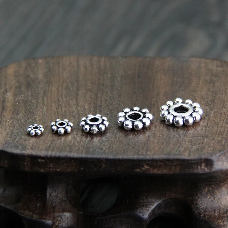 

Thai Silver Accessories Jewelry 925 Sterling Silver Diy Material Bracelet Charm Spacer Beads Spacer Gasket 4-10mm