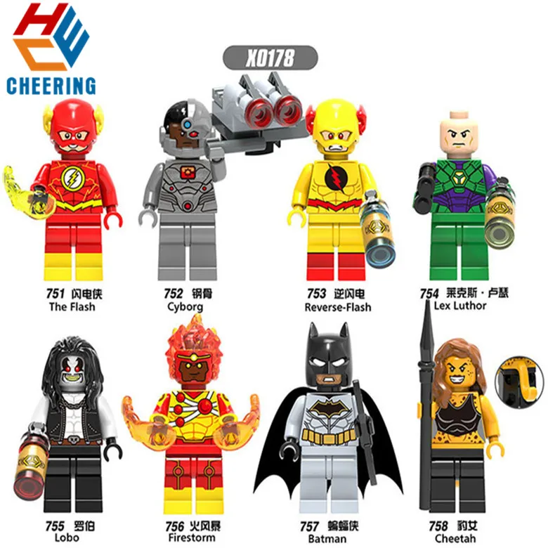 

Single Sale Building Blocks The Flash Cyborg Reverse-flash Lex-Luther Firestorm Figures Bricks Learning Toys for Children X0178