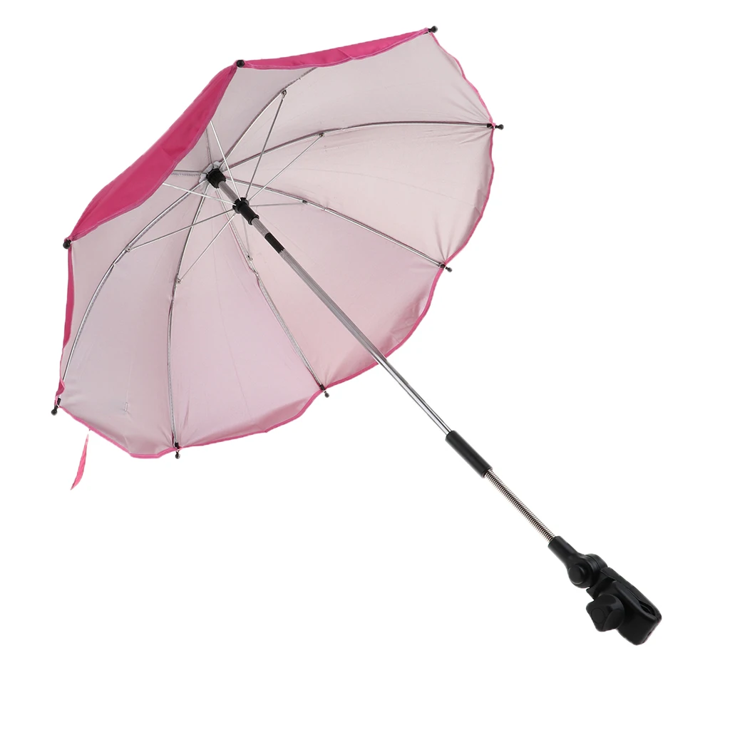 Зонт от солнца и дождя, зонт для походов, кемпинга, зонтик с регулируемым крепким зажимом для бассейна, песка, пляжа - Цвет: Rose Red